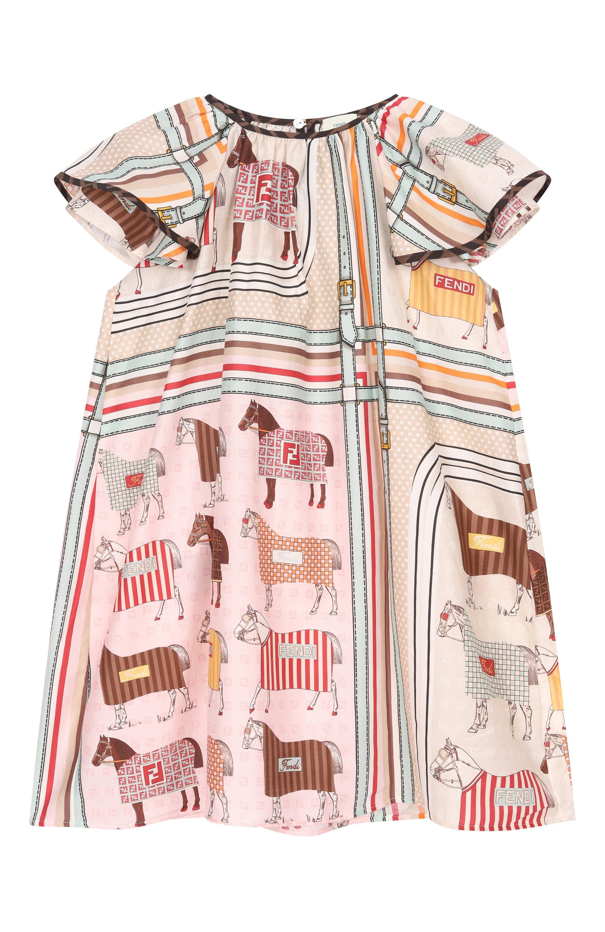 Платье из хлопка и шелка FENDI, арт. JFB838/AVVY/3A-6A, фото 1