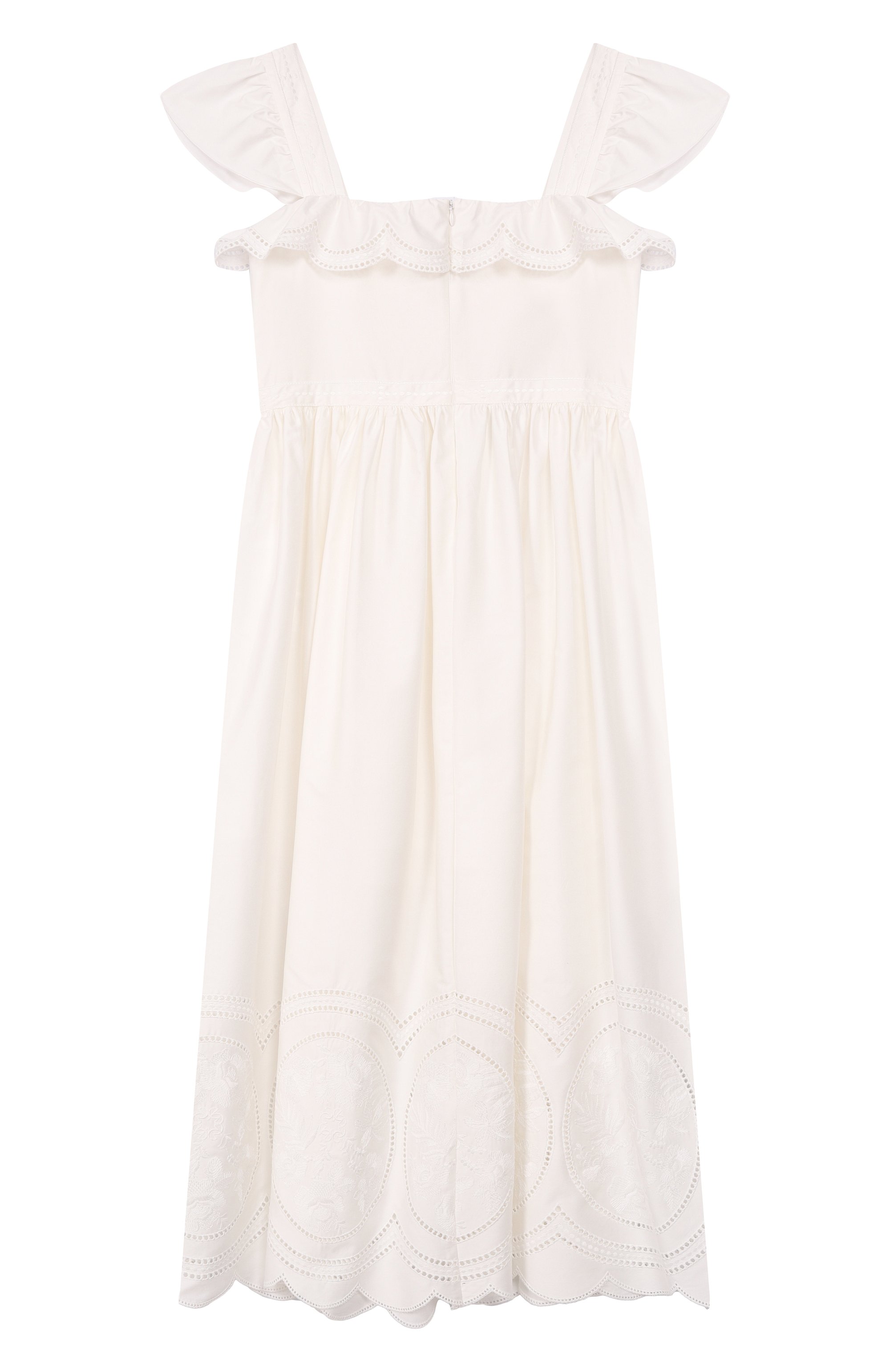 Хлопковый сарафан ELIE SAAB JUNIOR кремового цвета по цене 110500 руб., арт. EFAB100 MX MC/TS0724 RIC05, фото 2 Хлопковый сарафан ELIE SAAB JUNIOR, арт. EFAB100 MX MC/TS0724 RIC05, фото 2