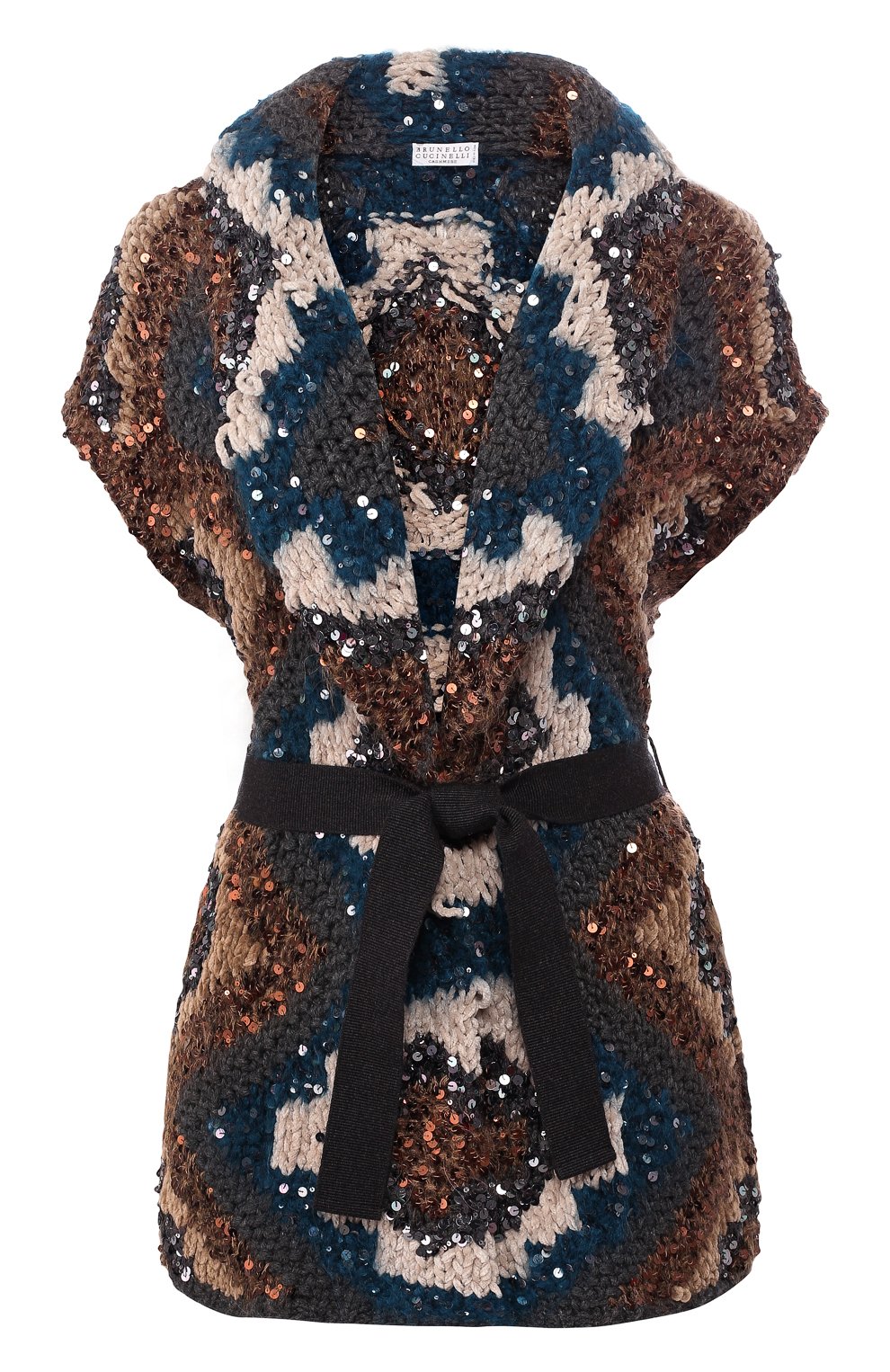 Вязаной кардиган с поясом и пайетками BRUNELLO CUCINELLI, арт. M9Z611036, фото 1