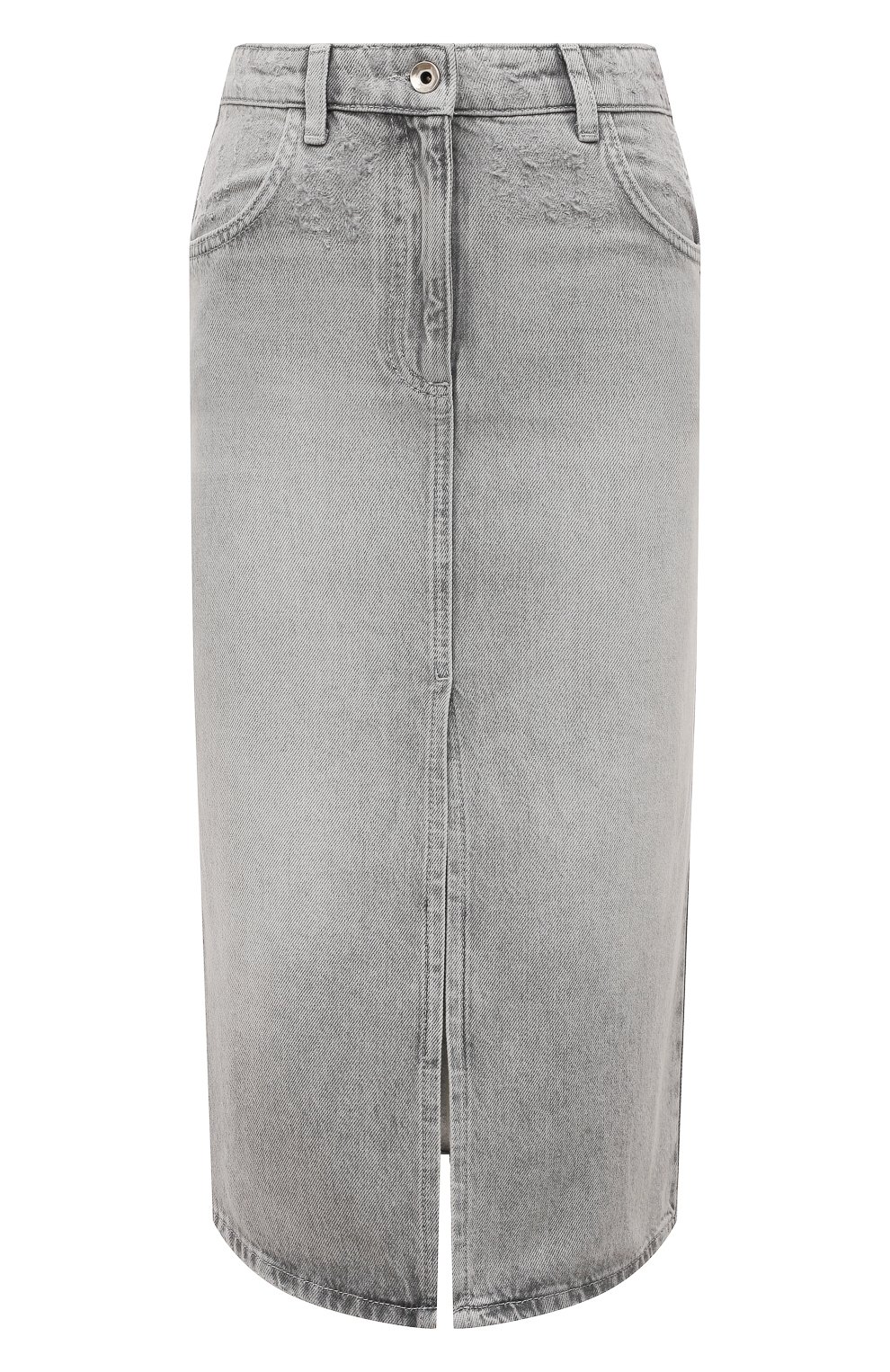 Джинсовая юбка PATRIZIA PEPE светло-серого цвета по цене 22800 руб., арт. 8G0355_D048, фото 1 Джинсовая юбка PATRIZIA PEPE, арт. 8G0355_D048, фото 1