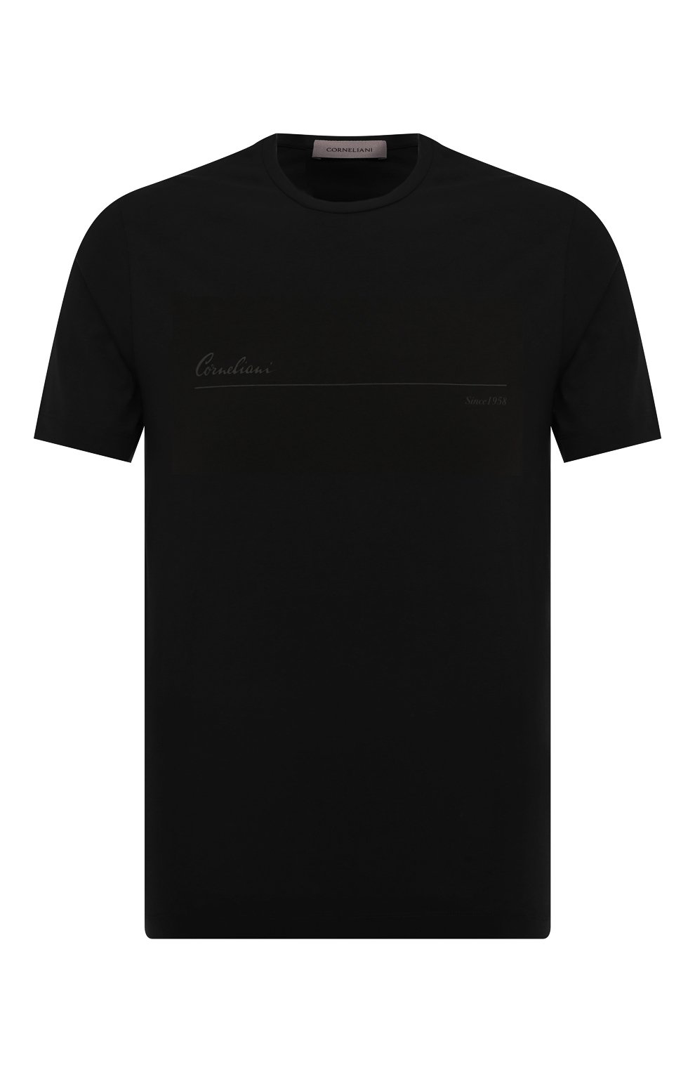 Хлопковая футболка CORNELIANI черного цвета по цене 18850 руб., арт. 90G574-2825031/00, фото 1 Хлопковая футболка CORNELIANI, арт. 90G574-2825031/00, фото 1