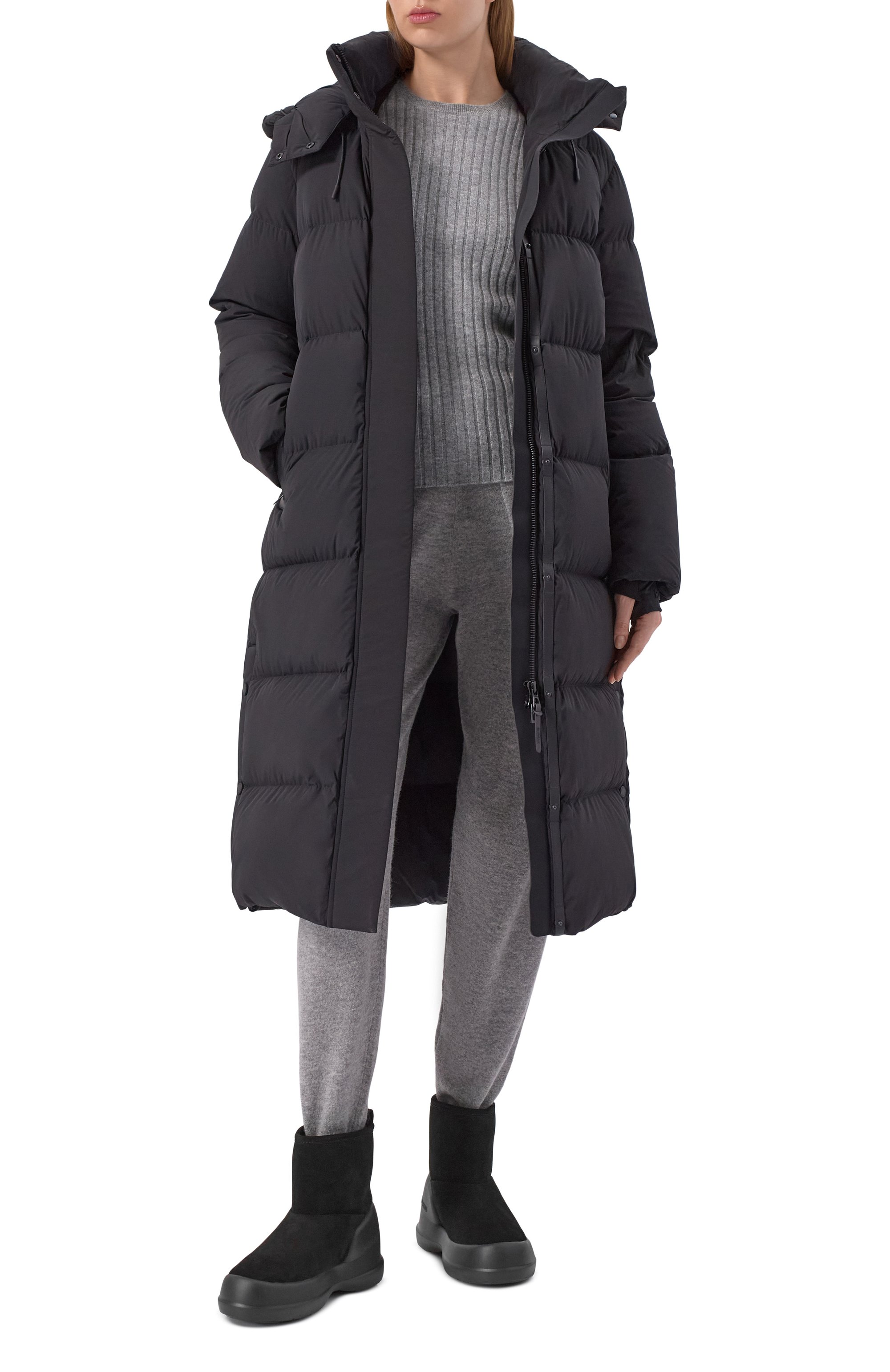 Замшевые ботинки mezzaluna mid MOON BOOT черного цвета по цене 25750 руб., арт. 80D2500060, фото 3 Замшевые ботинки mezzaluna mid MOON BOOT, арт. 80D2500060, фото 3