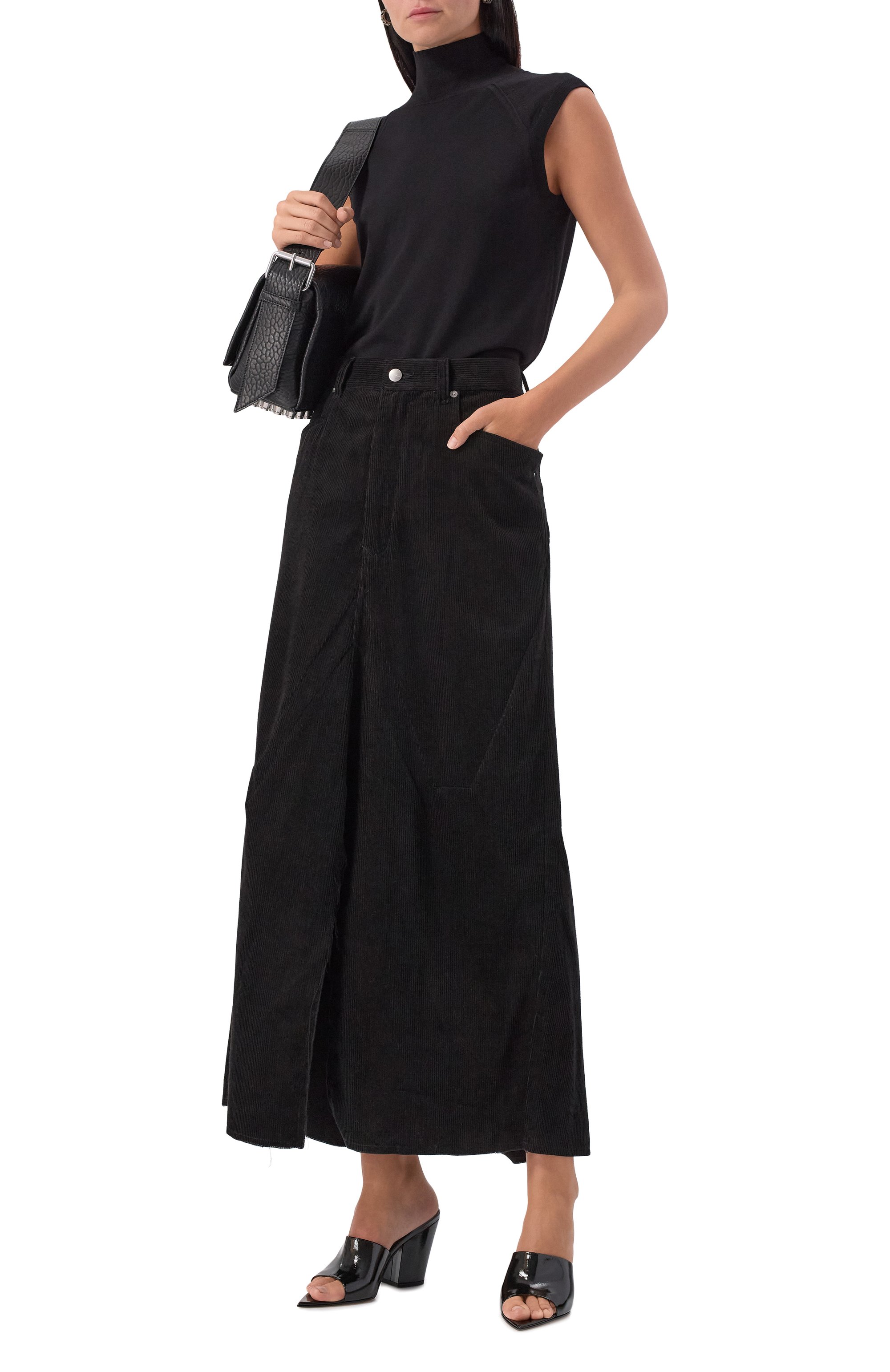 Вельветовая юбка RICK OWENS черного цвета по цене 96550 руб., арт. RP02E4367/MLC9, фото 2 Вельветовая юбка RICK OWENS, арт. RP02E4367/MLC9, фото 2