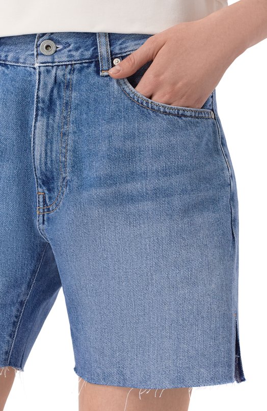 Джинсовые шорты AG Adriano Goldschmied W0142-122/A/EX-B0YFRIEND SH0RT-MID-RISE BERMUDA Голубой  W0142-122/A/EX-B0YFRIEND SH0RT-MID-RISE BERMUDA Фото 5