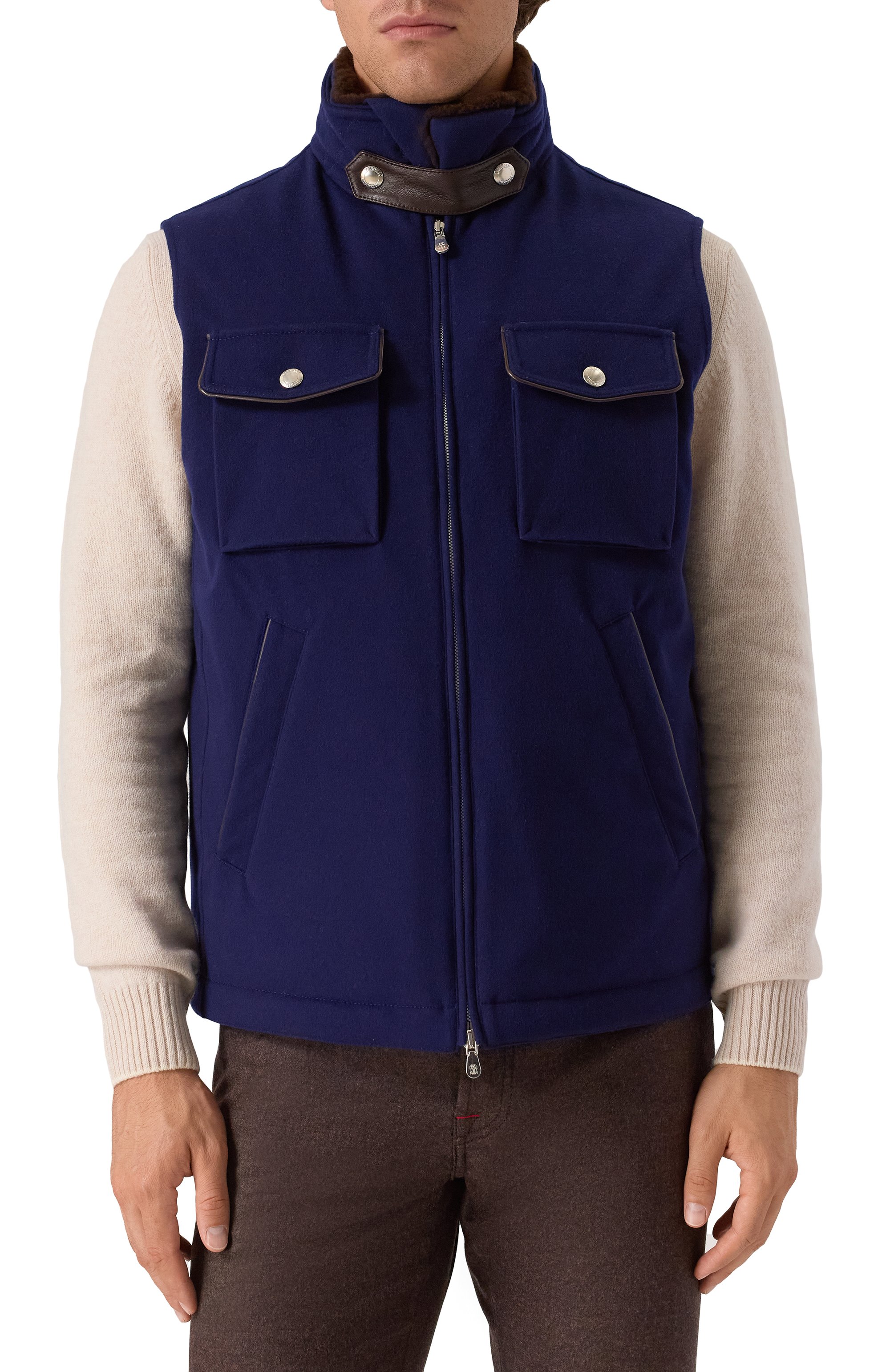 Пуховый жилет с отделкой из овчины BRUNELLO CUCINELLI, арт. MM4701646, фото 6