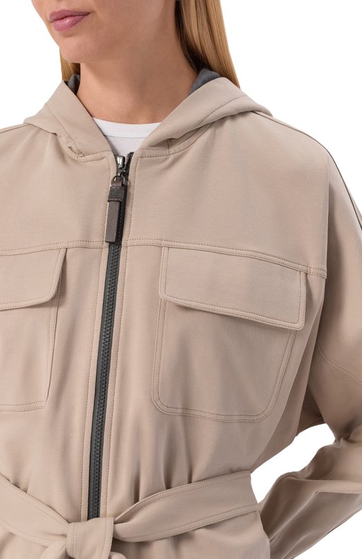 Хлопковая куртка Brunello Cucinelli MH827S0506 Бежевый  MH827S0506 Фото 5