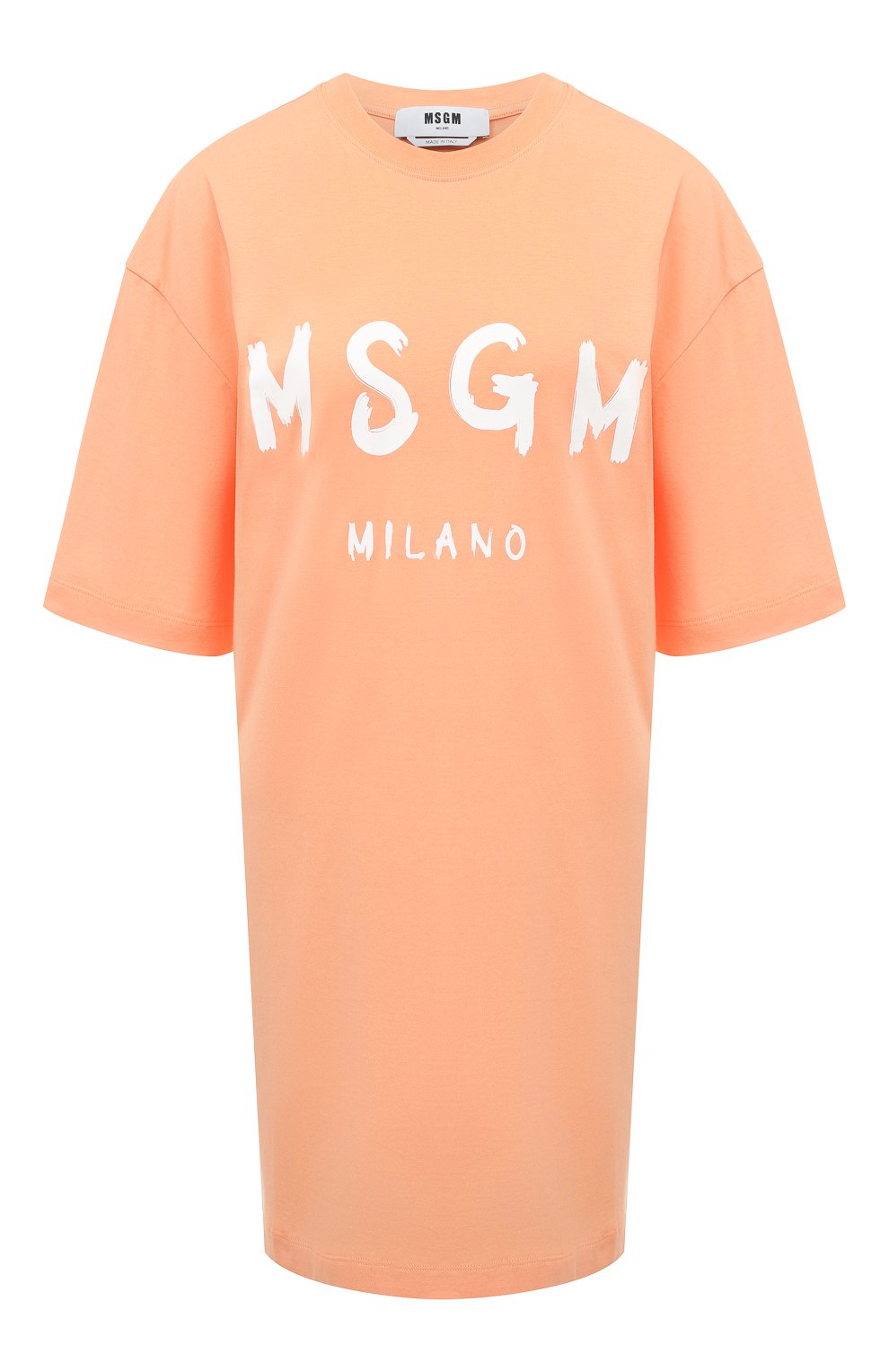 Хлопковая футболка MSGM оранжевого цвета по цене 18300 руб., арт. 3441MDA510 237002, фото 1 Хлопковая футболка MSGM, арт. 3441MDA510 237002, фото 1