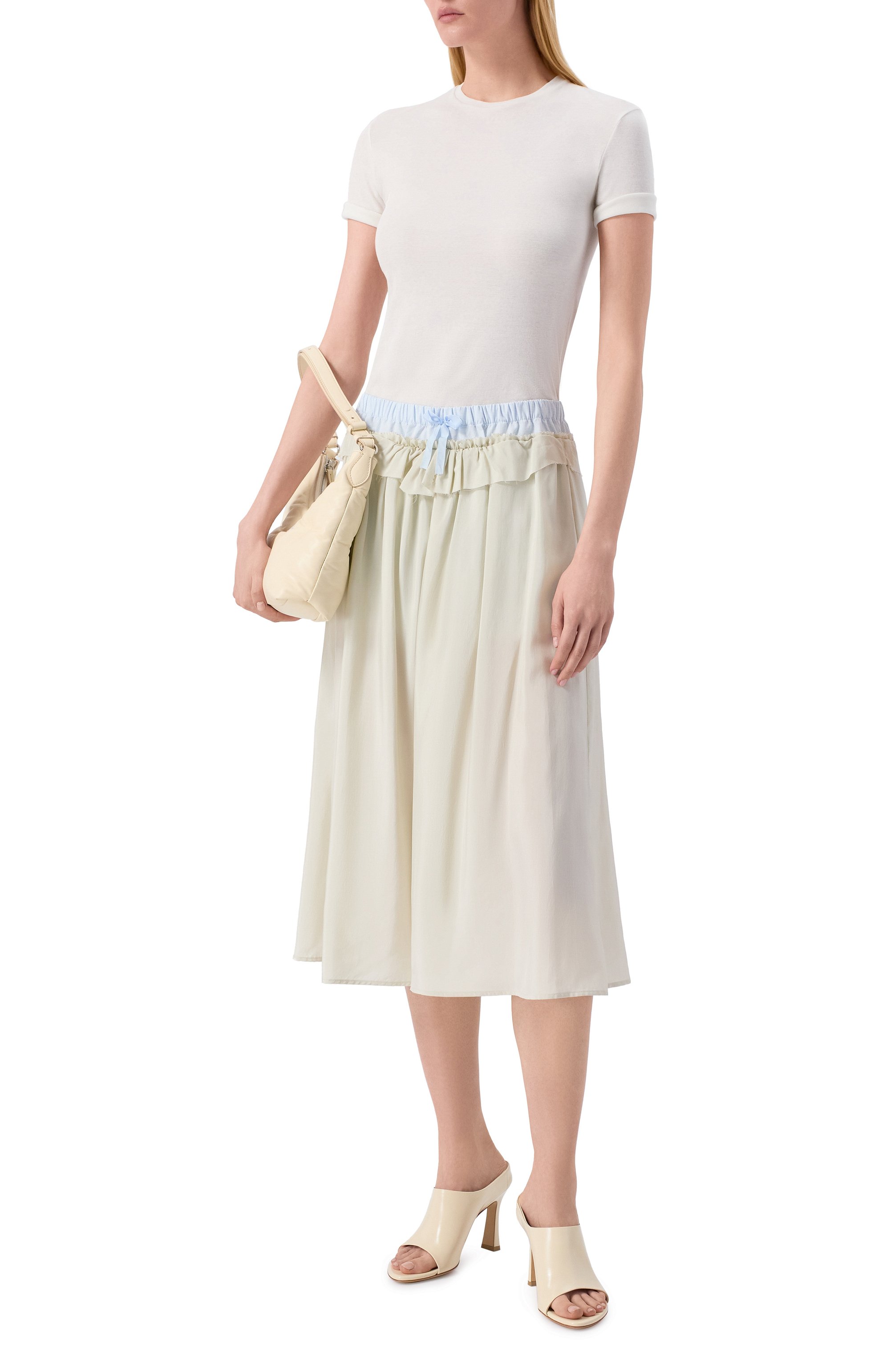 Юбка из вискозы MAISON MARGIELA кремового цвета по цене 171500 руб., арт. S51ME0037/S76632, фото 2 Юбка из вискозы MAISON MARGIELA, арт. S51ME0037/S76632, фото 2