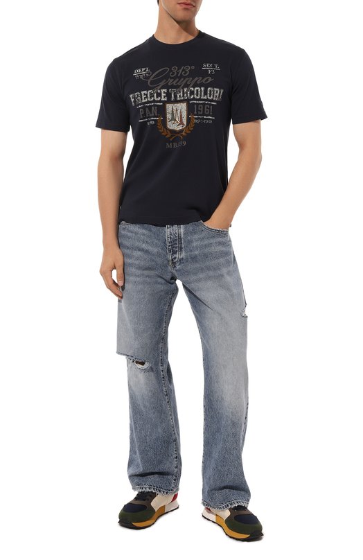 Хлопковая футболка Aeronautica Militare TS2221J641 Синий  TS2221J641 Фото 2