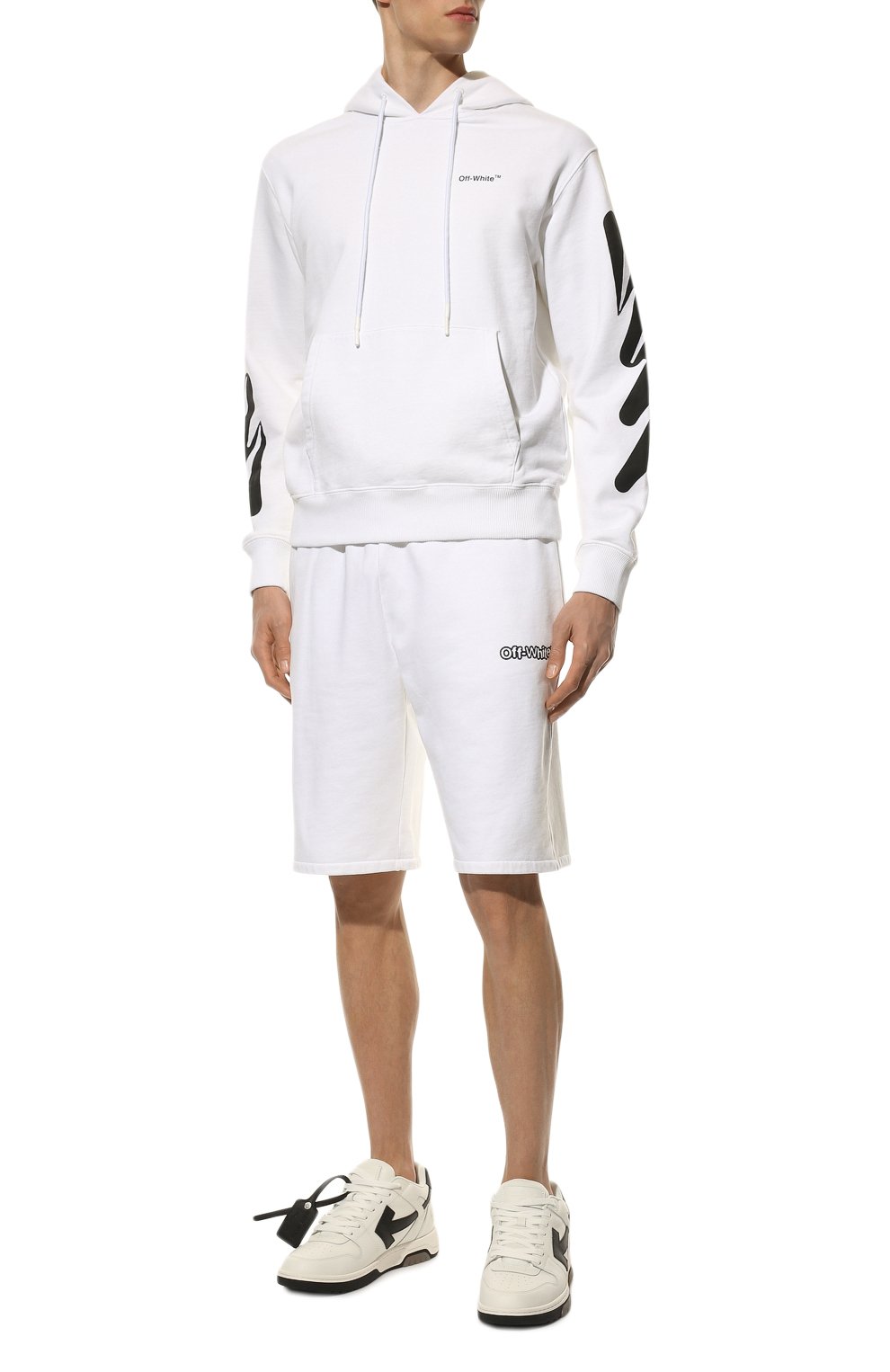 Хлопковые шорты OFF-WHITE белого цвета по цене 45400 руб., арт. 0MCI013S22FLE006, фото 2 Хлопковые шорты OFF-WHITE, арт. 0MCI013S22FLE006, фото 2