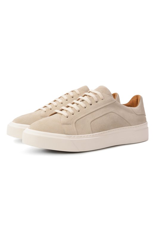 Замшевые кеды Kiton USSA268N0119004 Бежевый USSA268N0119004