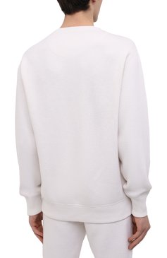 Мужской кашемировый пуловер PRADA белого цвета, арт. UMB217-1YB5-F0009-211 | Фото 4 (Рукава: Длинные; Длина (для топов): Стандартные; Материал внешний: Кашемир, Шерсть; Принт: Без принта; Стили: Спорт-шик; Драгоценные камни: Проставлено; Материал сплава: Проставлено; Региональные ограничения белый список (Axapta Mercury): Не проставлено; Мужское Кросс-КТ: Пуловеры; Вырез: Круглый)
