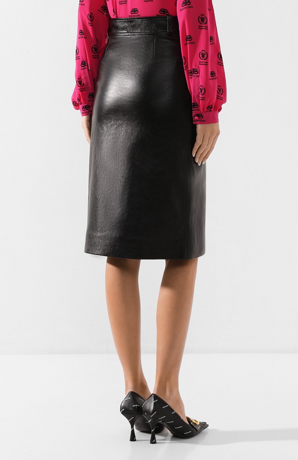 Кожаная юбка BALENCIAGA, арт. 606241/TFS03, фото 4