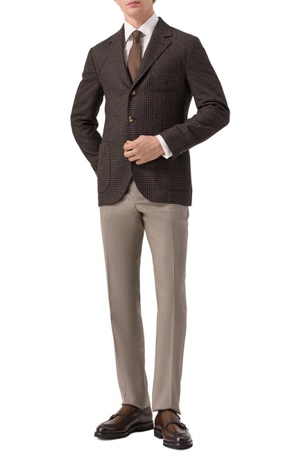 Мужской пиджак из шерсти и шелка BRUNELLO CUCINELLI, арт. MV4167BND