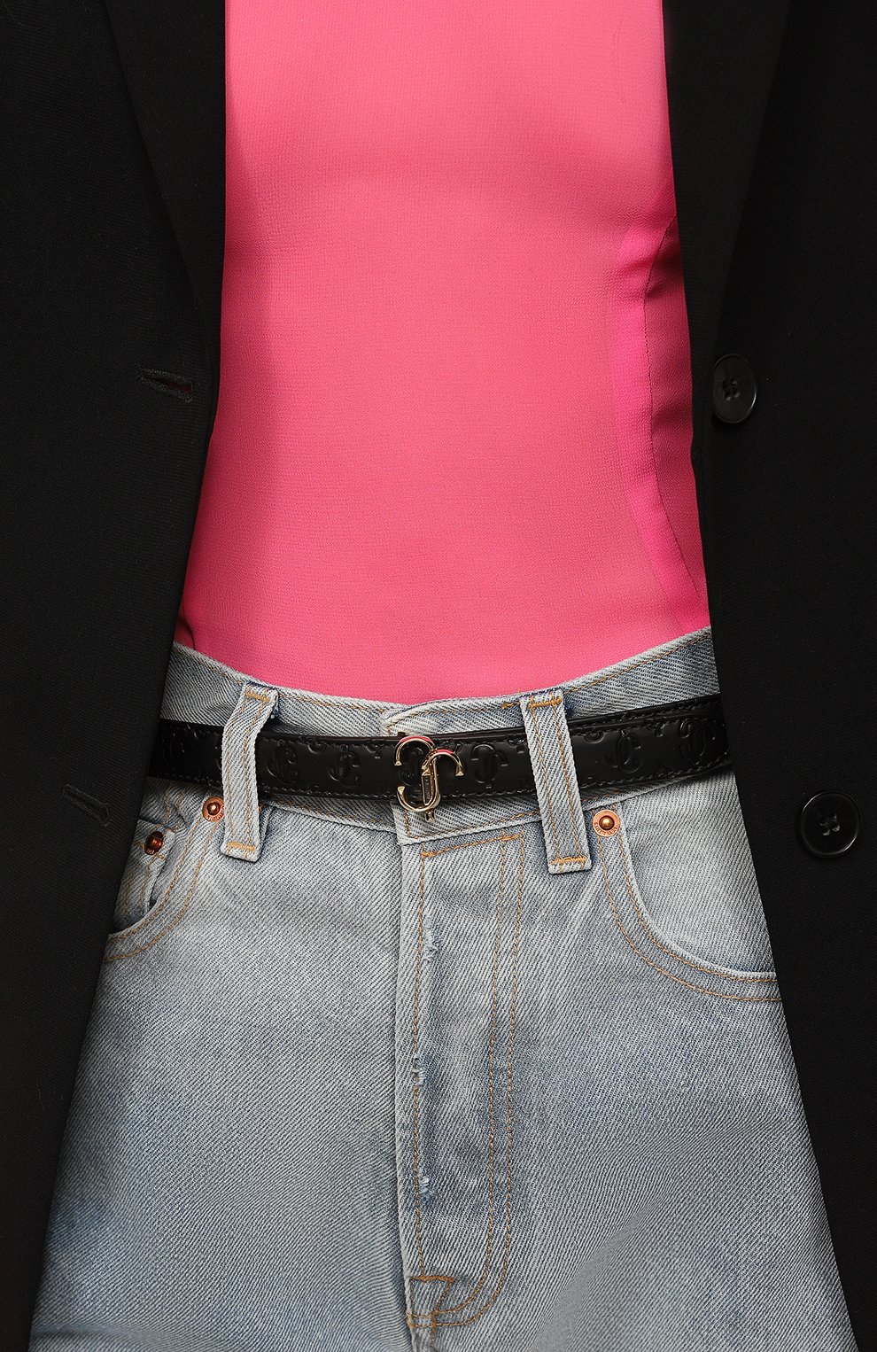 Кожаный ремень JIMMY CHOO, арт. MINIFELISA/KKKBLACK, фото 2