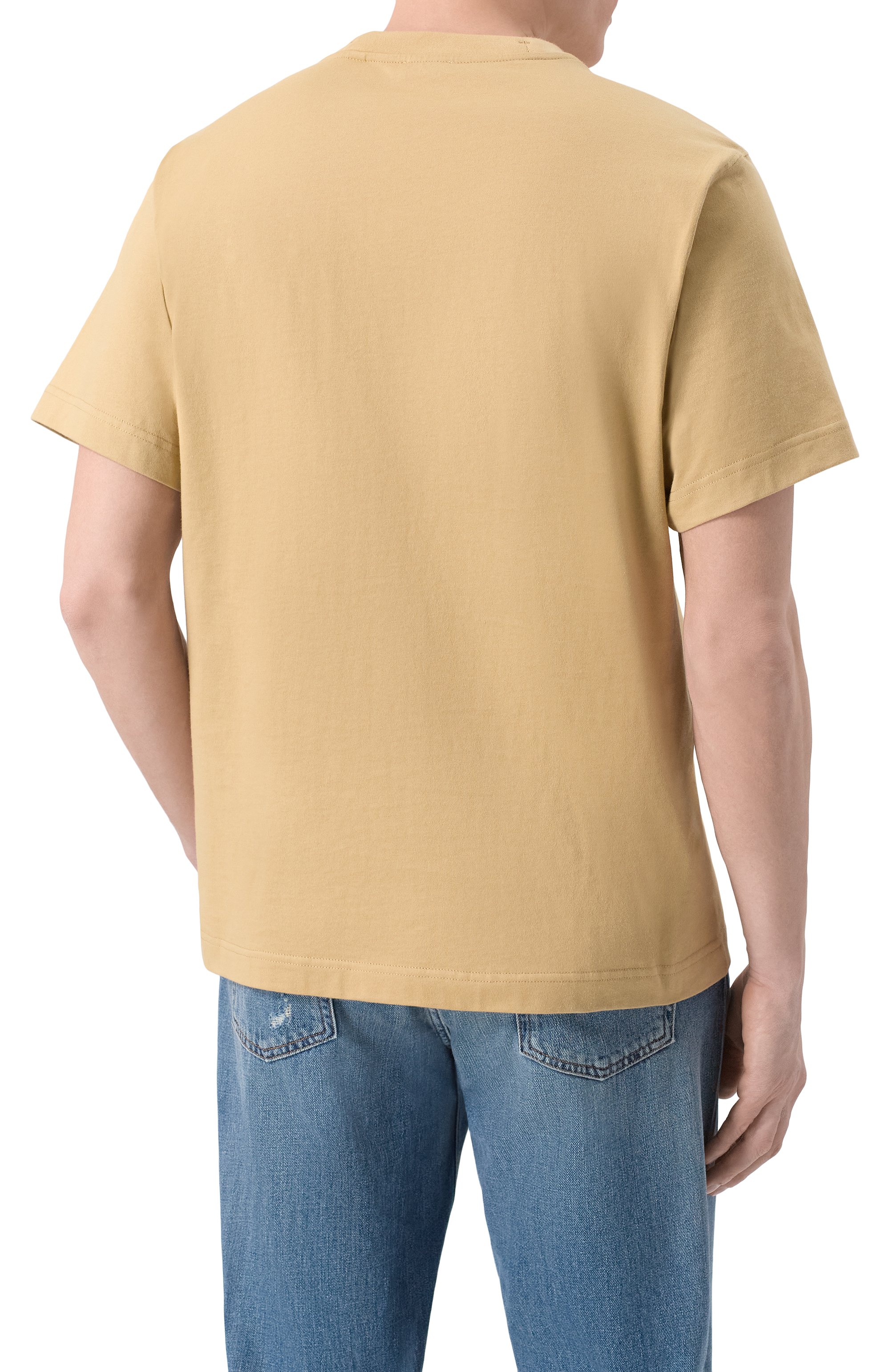 Хлопковая футболка BURBERRY бежевого цвета по цене 49950 руб., арт. 8122390, фото 4 Хлопковая футболка BURBERRY, арт. 8122390, фото 4