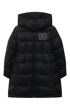 Детская утепленная куртка DOLCE & GABBANA черного цвета, арт. L5JB01/G7KZ8/2-6 | Фото 1 (Рукава: Длинные; Кросс-КТ: Утепленный; Материал внешний: Синтетический материал; Материал сплава: Проставлено; Материал подклада: Синтетический материал; Драгоценные камни: Проставлено)