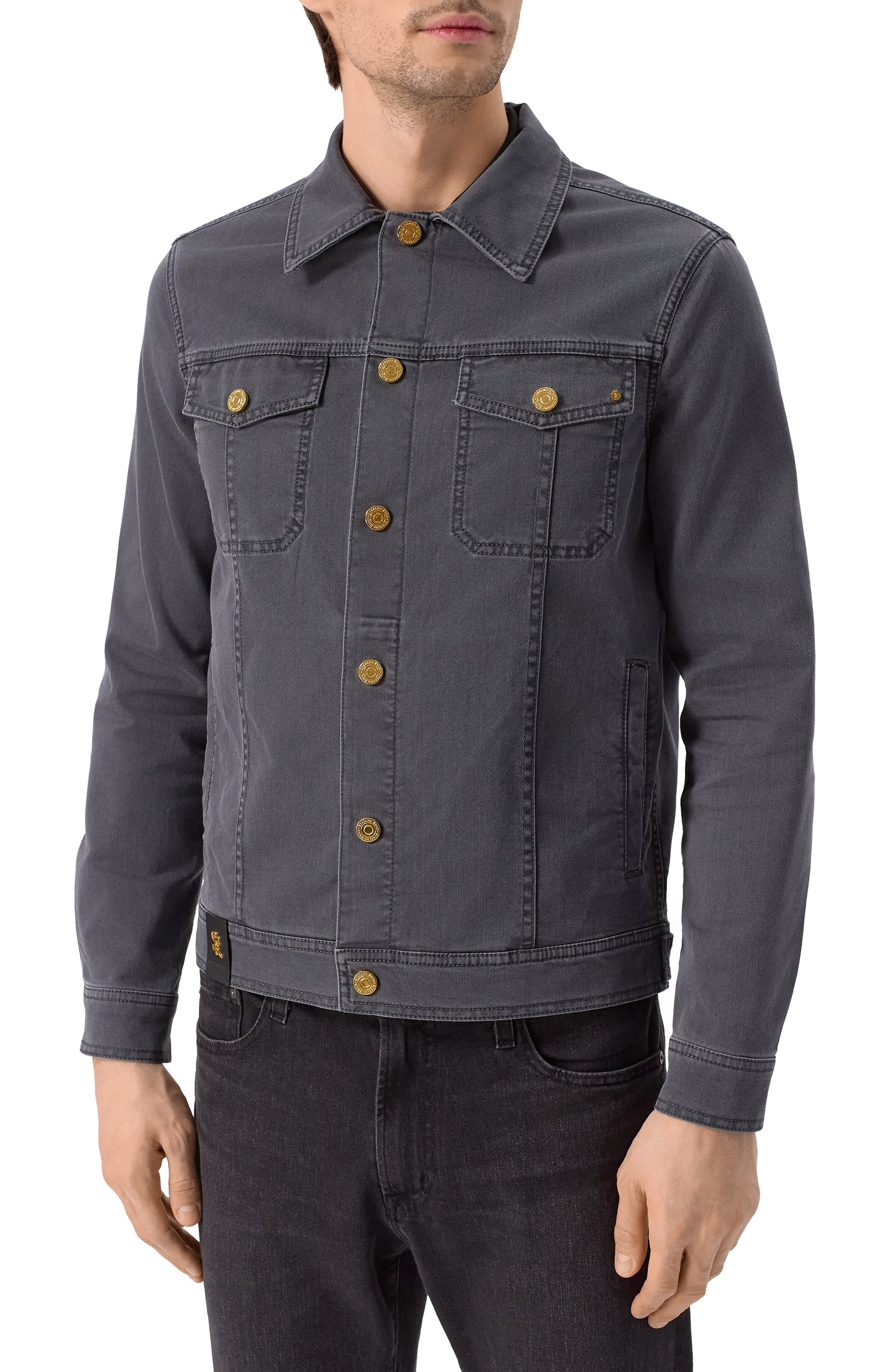 Джинсовая куртка STEFANO RICCI темно-серого цвета по цене 184000 руб., арт. MFJ5102070/T286BK, фото 3 Джинсовая куртка STEFANO RICCI, арт. MFJ5102070/T286BK, фото 3