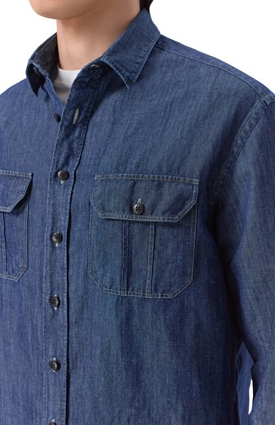 Джинсовая рубашка CANALI темно-синего цвета по цене 69950 руб., арт. CSL2067/GJ03743, фото 5 Джинсовая рубашка CANALI, арт. CSL2067/GJ03743, фото 5