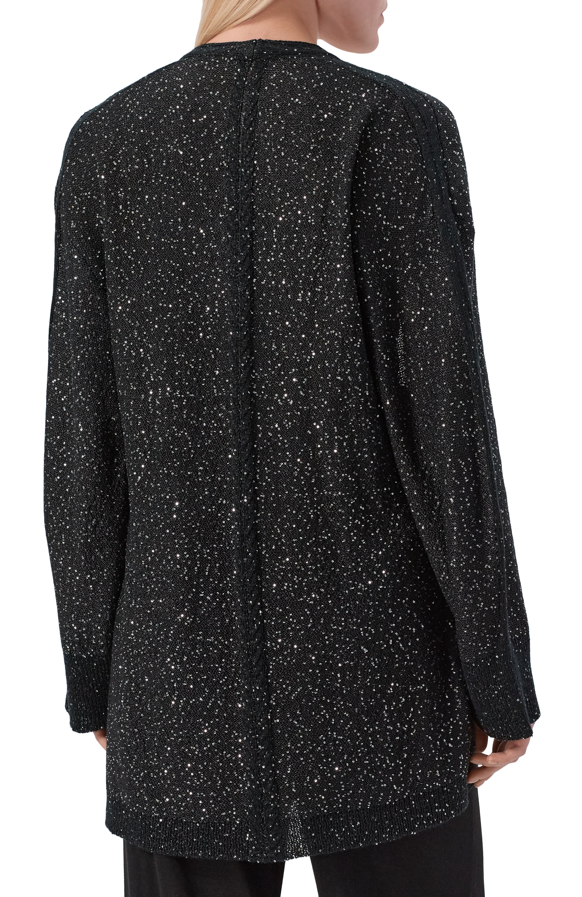 Кардиган с отделкой пайетками FREEAGE черного цвета по цене 38060 руб., арт. S26.CR109P.1889.900, фото 4 Кардиган с отделкой пайетками FREEAGE, арт. S26.CR109P.1889.900, фото 4