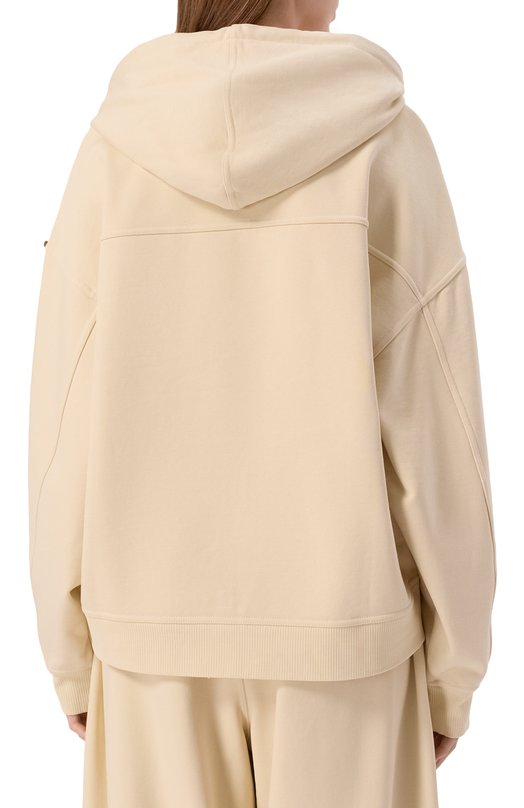 Хлопковое худи Sportmax URNA Кремовый  URNA Фото 4