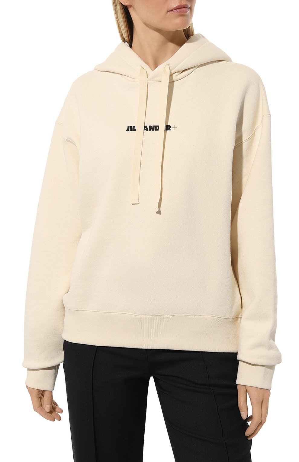 Хлопковое худи JIL SANDER бежевого цвета по цене 63200 руб., арт. J40GU0002/J20010, фото 3 Хлопковое худи JIL SANDER, арт. J40GU0002/J20010, фото 3