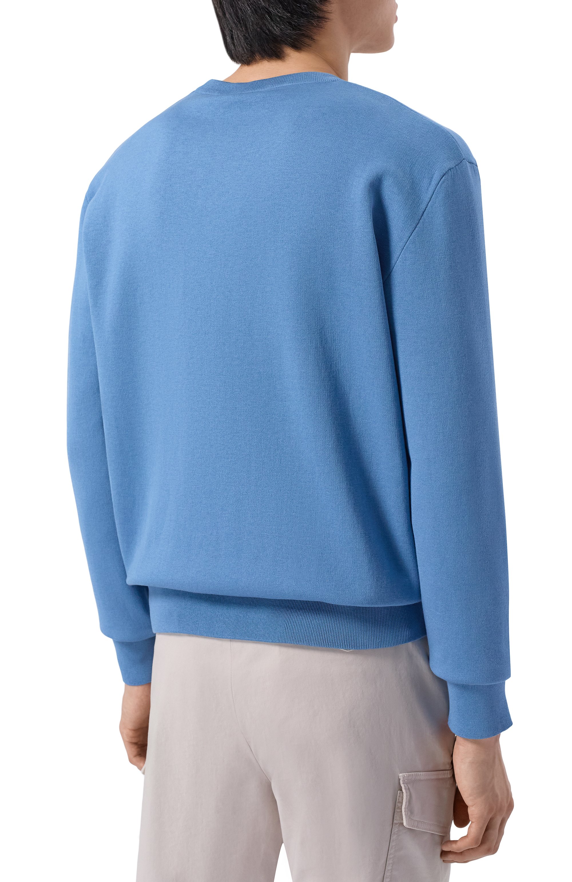 Джемпер из шелка и хлопка MVST голубого цвета по цене 128000 руб., арт. M26.2PM.K122/Y202, фото 4 Джемпер из шелка и хлопка MVST, арт. M26.2PM.K122/Y202, фото 4