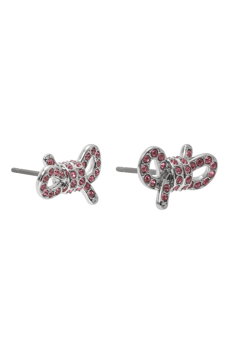 Женские серьги lifelong bow SWAROVSKI розового цвета, арт. 5723557 | Фото 3 (Материал: Металл, Кристаллы; Нос: Не проставлено)