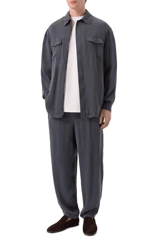 Куртка-рубашка из лиоцелла и вискозы Giorgio Armani GM003449/TE20272 Синий  GM003449/TE20272 Фото 2