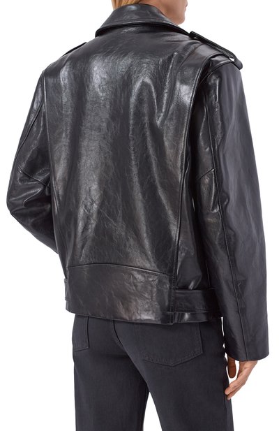 Кожаная куртка SAINT LAURENT черного цвета по цене 1360000 руб., арт. 865076/YCUX2, фото 4 Кожаная куртка SAINT LAURENT, арт. 865076/YCUX2, фото 4