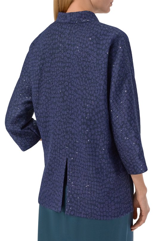 Жакет с отделкой пайетками Giorgio Armani GW002950/TE20159 Синий  GW002950/TE20159 Фото 4