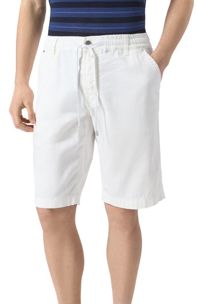 Шорты из хлопка и льна JACOB COHEN белого цвета по цене 54950 руб., арт. 25E P/JUM_0E003 036 S4269 TR, фото 3 Шорты из хлопка и льна JACOB COHEN, арт. 25E P/JUM_0E003 036 S4269 TR, фото 3