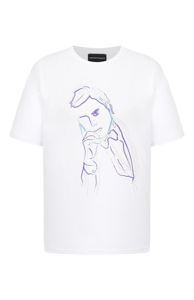 Женская хлопковая футболка EMPORIO ARMANI, арт. EW001528/AF12597