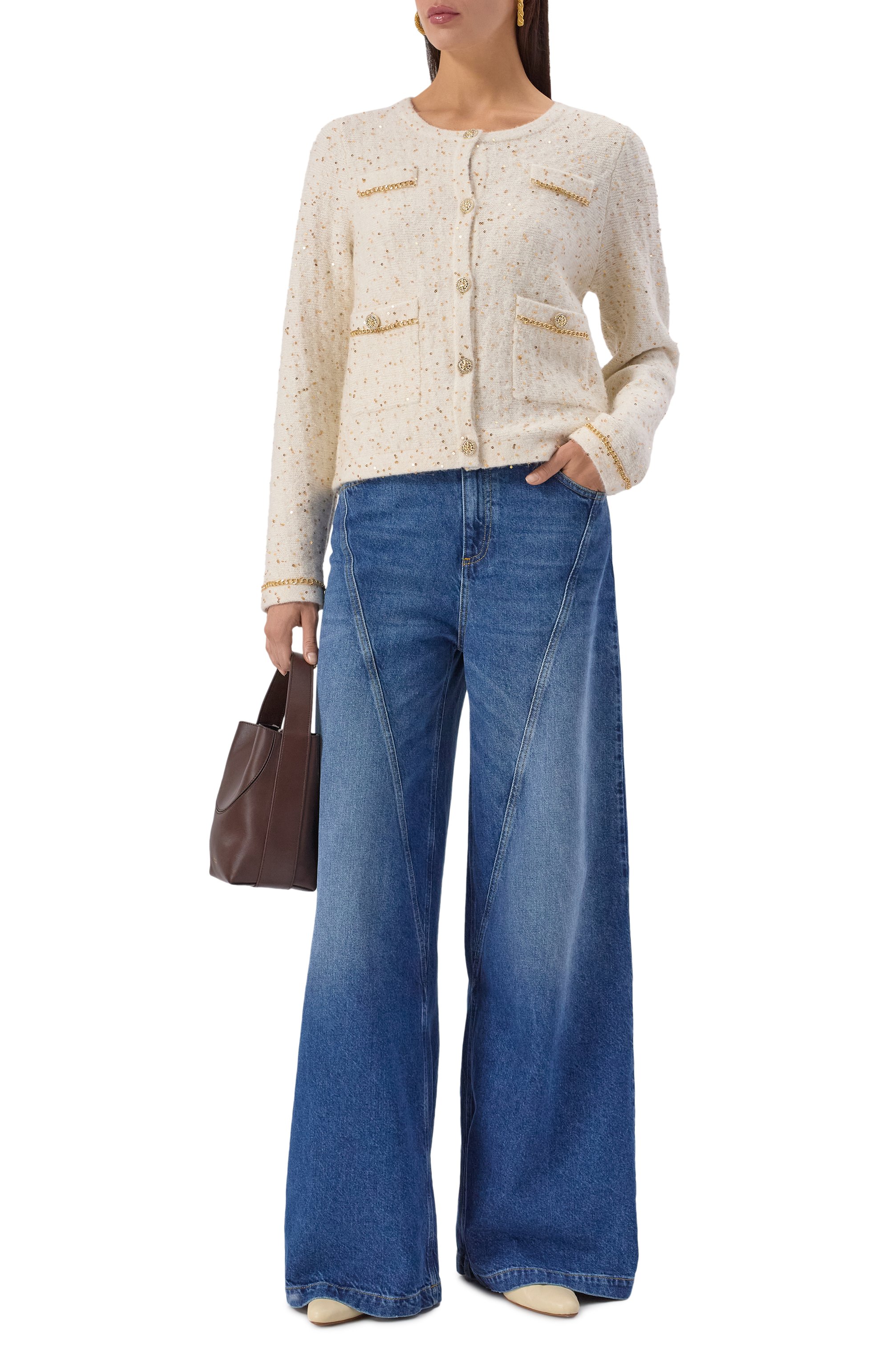 Кардиган с отделкой пайетками OLOLOL, арт. OLKNC024/101/BASE, фото 2