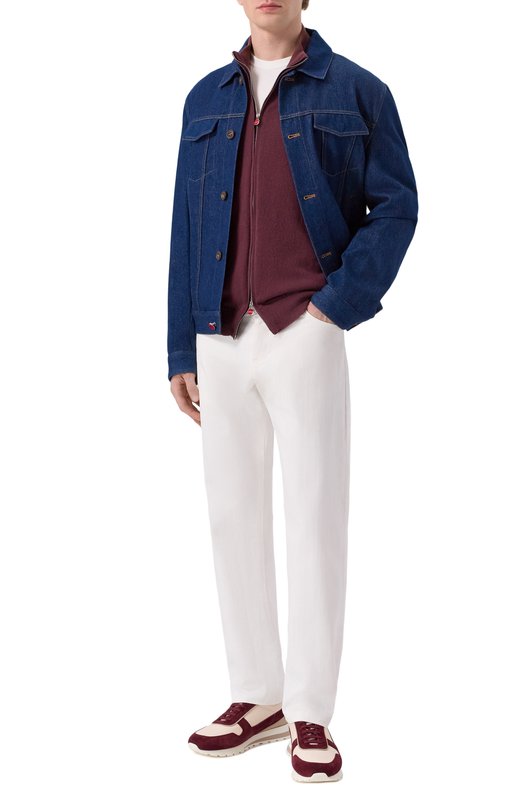 Кашемировый кардиган Kiton UMK1509K340 Бордовый  UMK1509K340 Фото 2