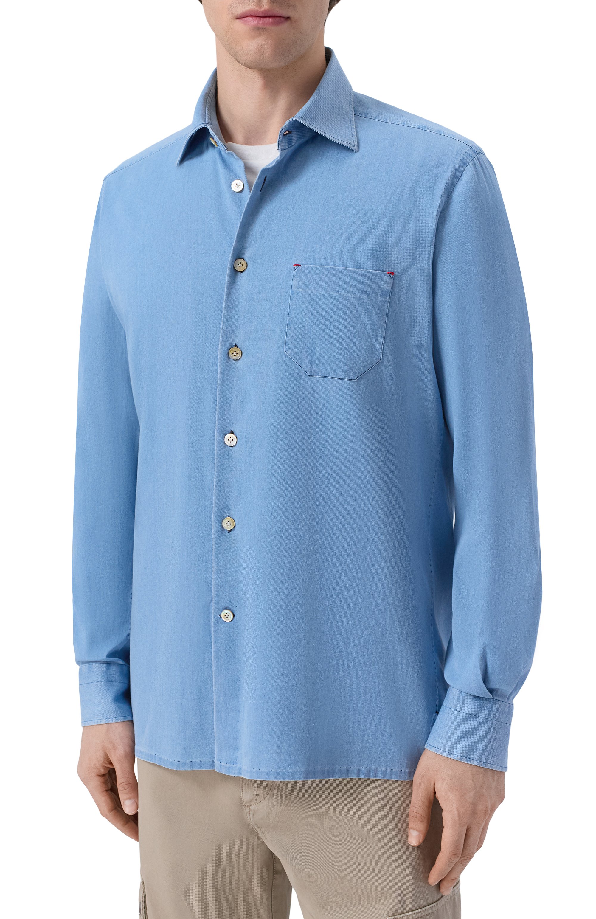 Джинсовая рубашка KITON, арт. UMCNERH0922703, фото 3