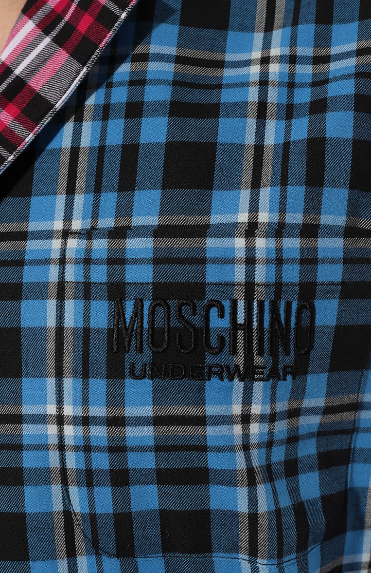 Мужская хлопковая пижама MOSCHINO разноцветного цвета, арт. A7801/4426 | Фото 7 (Материал внешний: Хлопок; Длина (для топов): Стандартные; Рукава: Длинные; Длина (брюки, джинсы): Стандартные; Драгоценные камни: Проставлено; Материал сплава: Проставлено; Кросс-КТ: домашняя одежда)