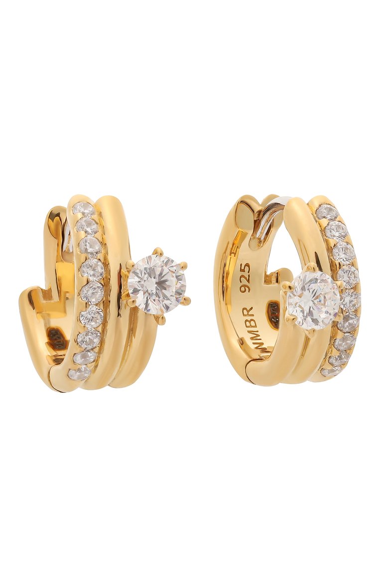 Женские серьги NUMBERING золотого цвета, арт. 8104/G0LD | Фото 3 (Нос: Не проставлено; Региональные ограничения белый список (Axapta Mercury): Не проставлено; Материал: Серебро, Камень)