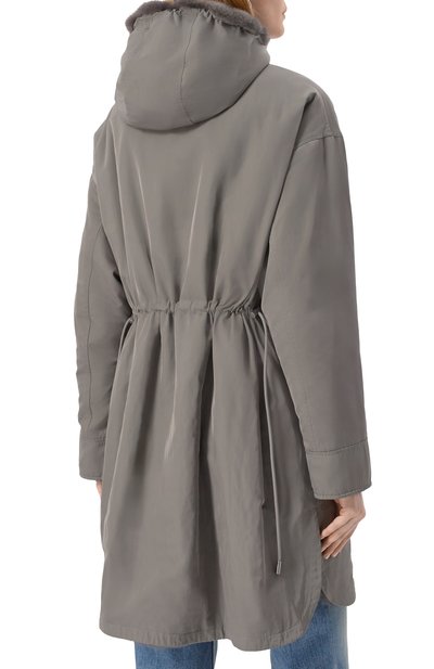 Двусторонняя парка с подкладкой из норки YVES SALOMON серого цвета по цене 1630000 руб., арт. 24WFM06693A22X, фото 5 Двусторонняя парка с подкладкой из норки YVES SALOMON, арт. 24WFM06693A22X, фото 5