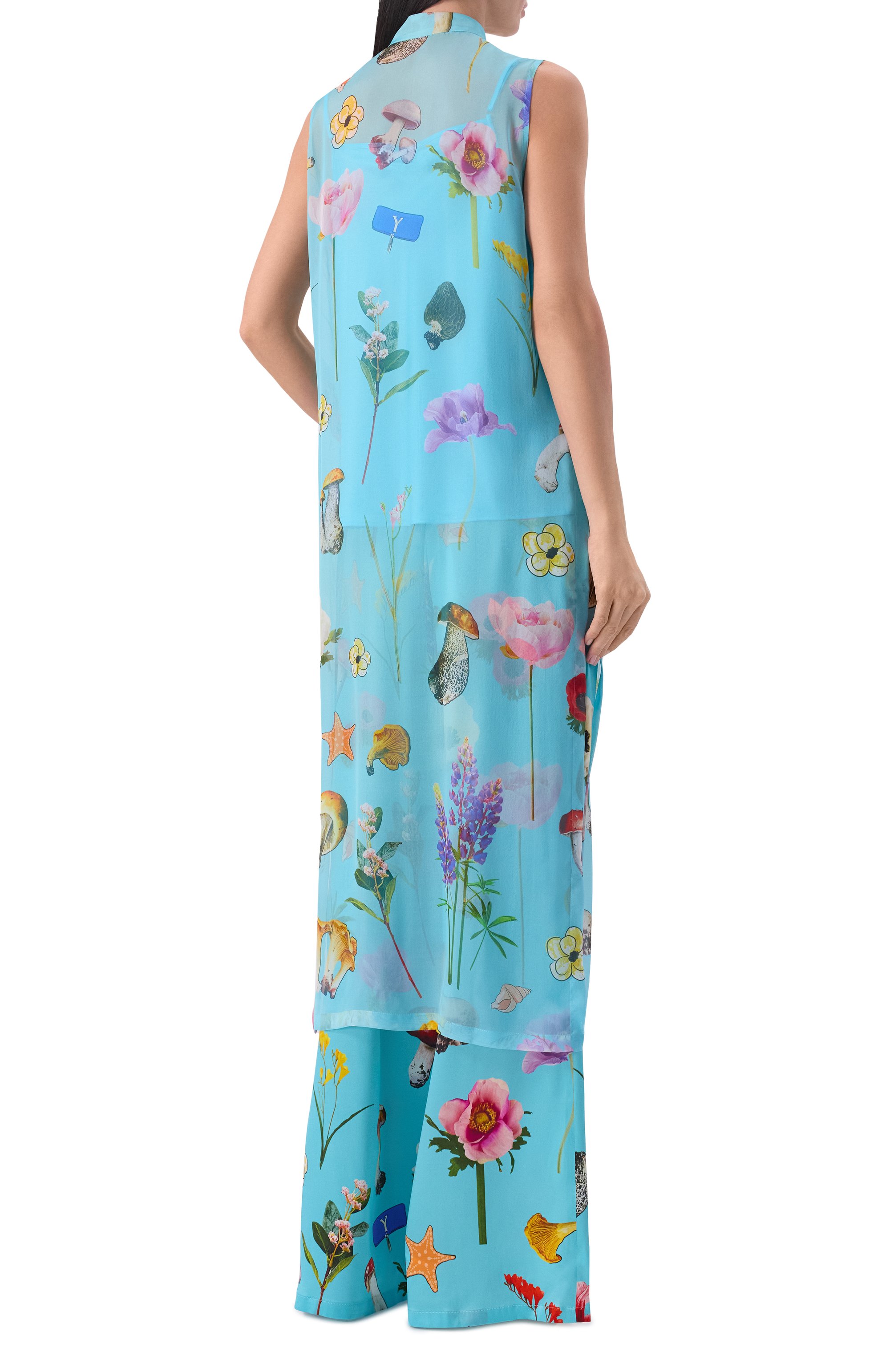 Шелковый топ YANINA голубого цвета по цене 97060 руб., арт. T-3109, фото 3 Шелковый топ YANINA, арт. T-3109, фото 3