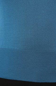 Женский шелковый топ DOLCE & GABBANA голубого цвета, арт. FXT04T/JBSHX | Фото 5 (Рукава: Короткие; Материал сплава: Проставлено; Материал внешний: Шелк; Длина (для топов): Стандартные; Драгоценные камни: Проставлено; Стили: Минимализм)