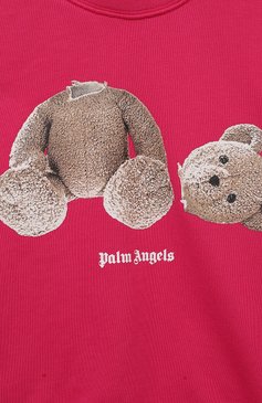 Детский хлопковый свитшот PALM ANGELS розового цвета, арт. PGBA002C99FLE001 | Фото 3 (Материал внешний: Хлопок; Рукава: Длинные; Девочки Кросс-КТ: Свитшот-одежда)