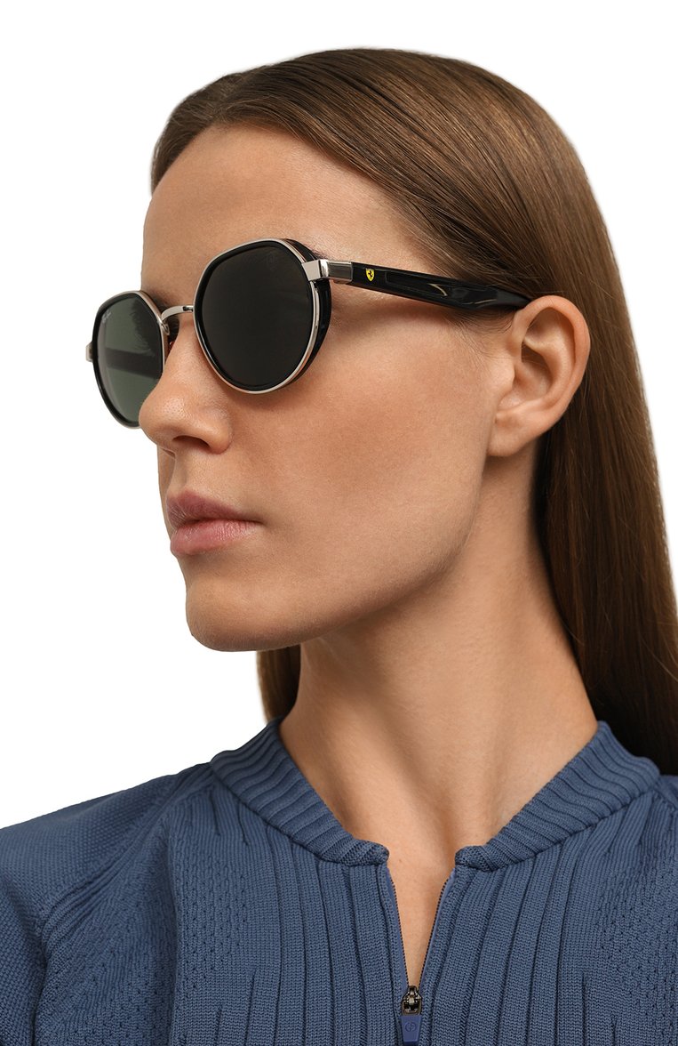 Женские солнцезащитные очки RAY-BAN черного цвета, арт. 3703M-F00771 | Фото 2 (Региональные ограничения белый список (Axapta Mercury): Не проставлено; Нос: Не проставлено; Тип очков: С/з; Кросс-КТ: С/з-унисекс; Материал: Пластик, Металл; Очки форма: Круглые; Оптика Гендер: оптика-унисекс)