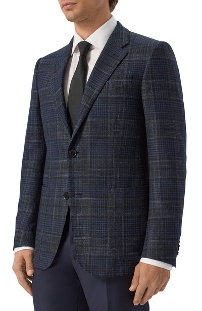 Пиджак из шерсти и шелка ZEGNA темно-синего цвета по цене 446500 руб., арт. 122520/459550A4, фото 3 Пиджак из шерсти и шелка ZEGNA, арт. 122520/459550A4, фото 3