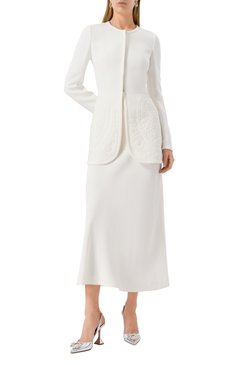 Женский жакет из вискозы GIAMBATTISTA VALLI белого цвета, арт. 25SSSVCA6020/91EMB | Фото 2 (Автоматизация ТО: Проставлено; Рукава: Длинные; Автоматизация состава: Проставлено; Материал внешний: Вискоза; Длина (для топов): Удлиненные; Женское Кросс-КТ: Жакет-одежда; Случай: Вечерний; 1-2-бортные: Однобортные; Стили: Классический)