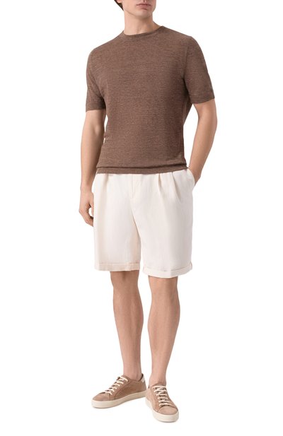 Мужские шорты изо льна и хлопка BRUNELLO CUCINELLI, арт. MH255U0020