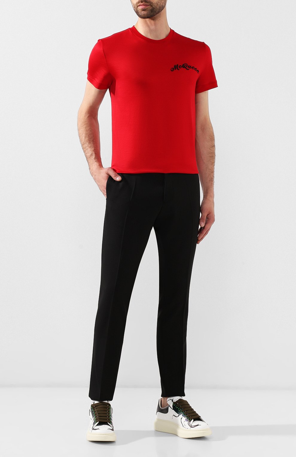 Кожаные кеды ALEXANDER MCQUEEN, арт. 575419/WHVIY, фото 2