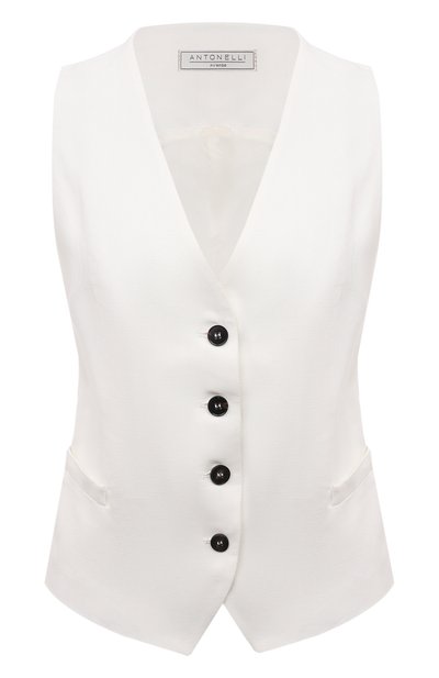 Жилет из вискозы и льна ANTONELLI FIRENZE белого цвета по цене 47950 руб., арт. L3451/935, фото 1 Жилет из вискозы и льна ANTONELLI FIRENZE, арт. L3451/935, фото 1