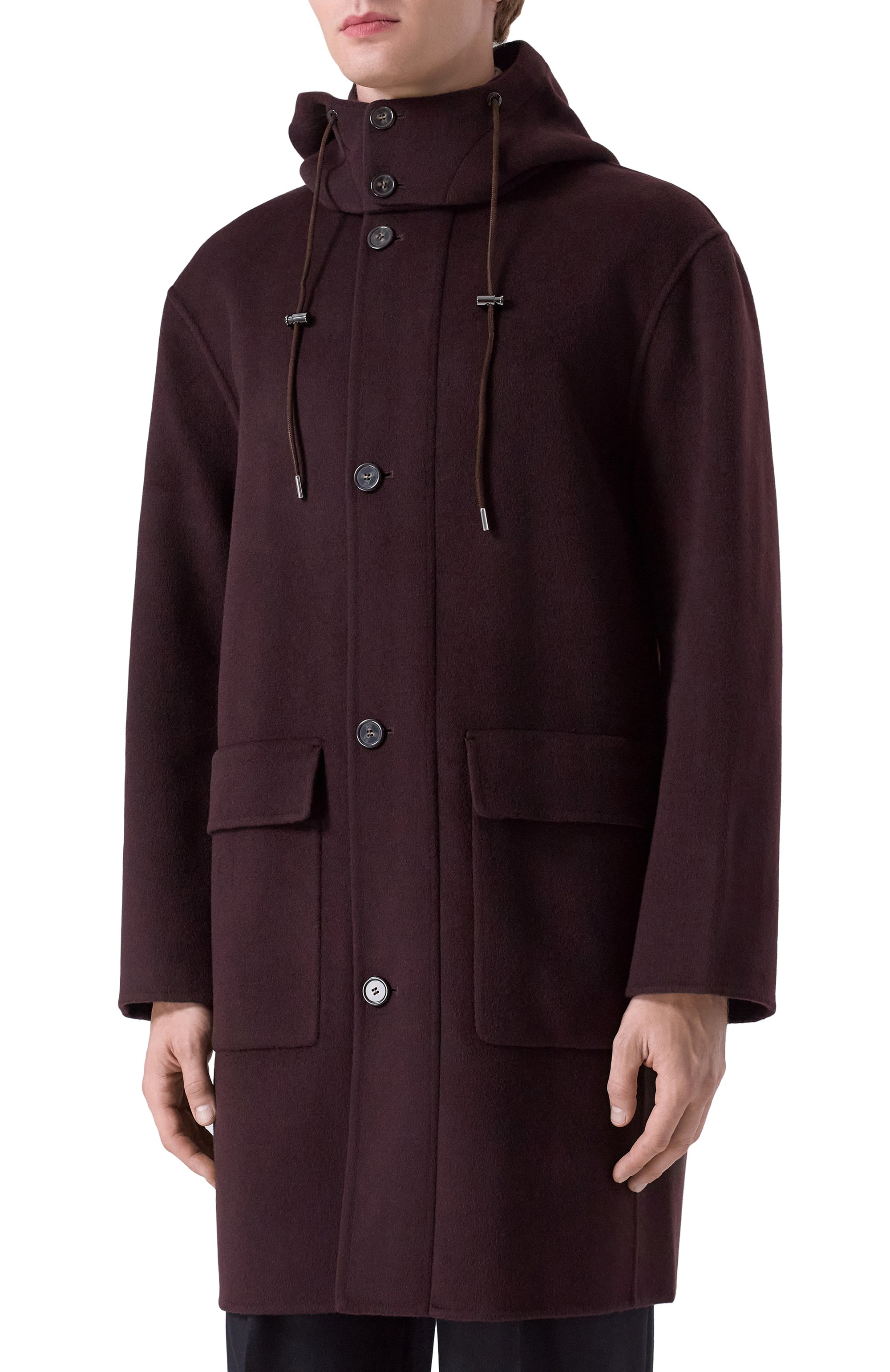 Пальто из шерсти и кашемира 12 STOREEZ бордового цвета по цене 65000 руб., арт. 134078, фото 3 Пальто из шерсти и кашемира 12 STOREEZ, арт. 134078, фото 3