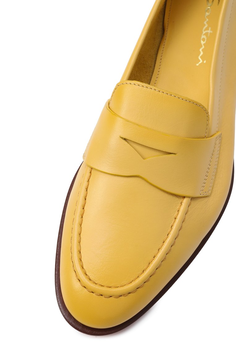 Женские кожаные пенни-лоферы SANTONI желтого цвета, арт. WUSG59962HAFSLGA | Фото 7 (Материал внутренний: Натуральная кожа; Подошва: Плоская; Материал внешний: Натуральная кожа; Каблук высота: Низкий; Автоматизация ТО: Проставлено; Автоматизация состава: Проставлено)
